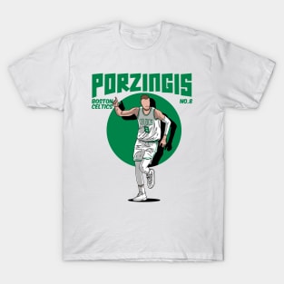 Kristaps Porzingis Comic Style Art T-Shirt